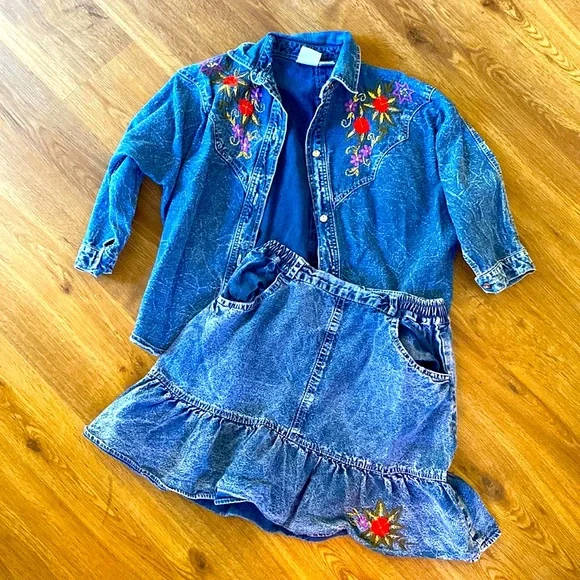 white christmas dresses 80s Denim Mini Dress main image 0